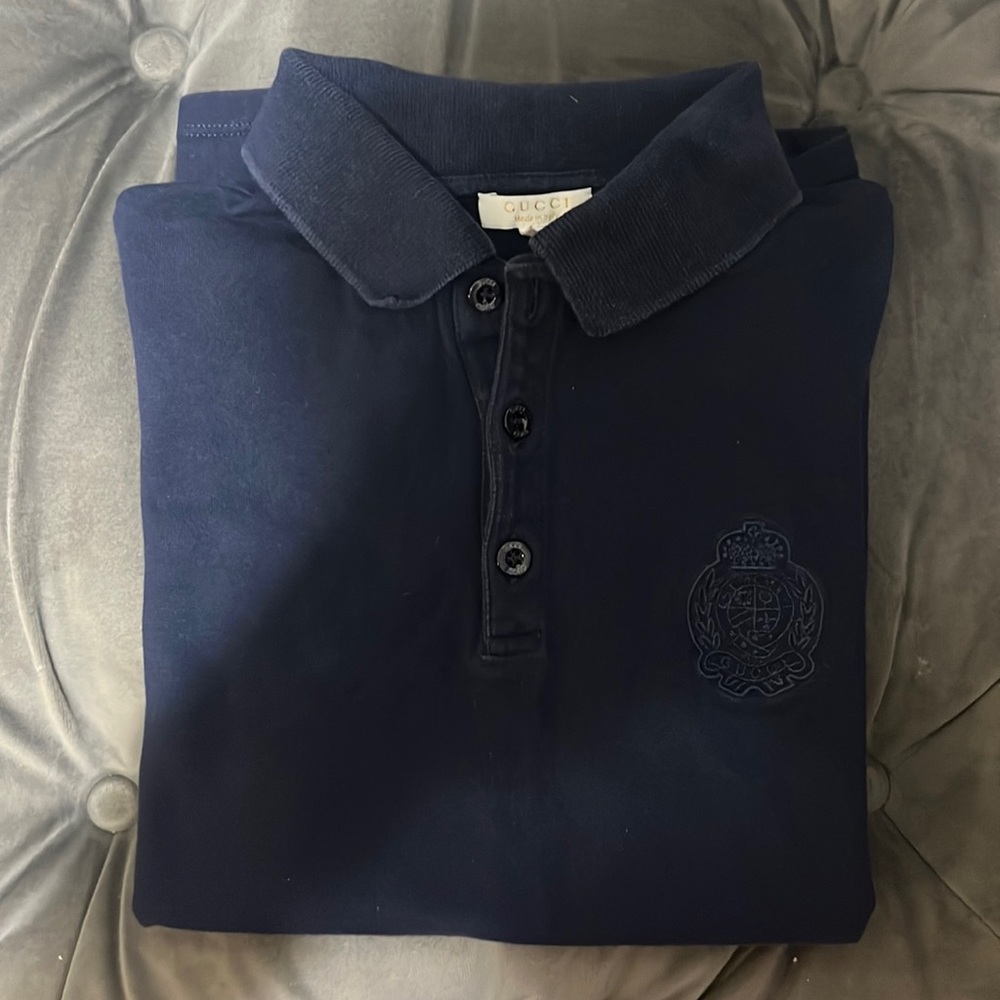 Gucci Kids Polo T-shirt Navy Blue